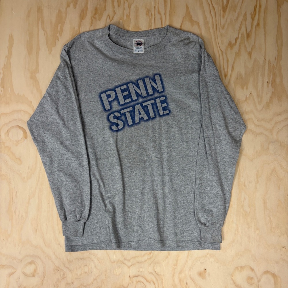 Delta Magnum Weight Penn State Long Sleeve T-Shirt Mens Medium Gray Nittany